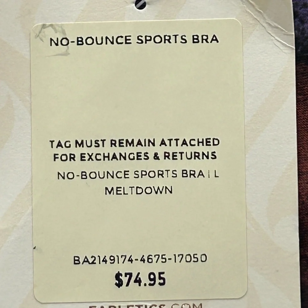 Fabletics No Bounce Sports Bra in Meltdown sz LARGE NWT